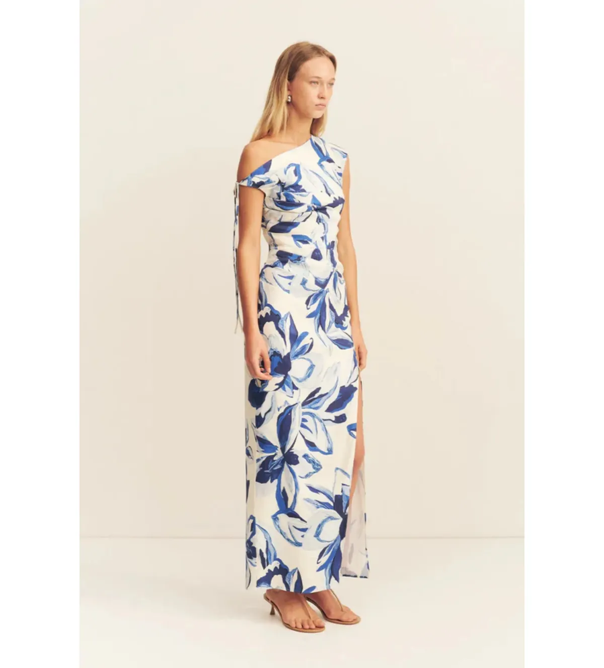 Shona Joy Stevie Gathered Maxi Dress in Bluebell Wallpaper Size 12 - Image 1