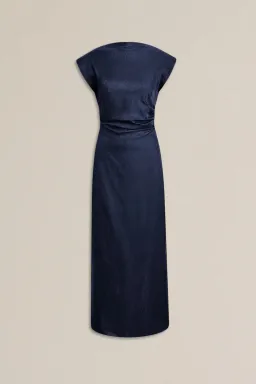 Scanlan Theodore Silk Jacquard Dress in Navy Size 8 for rent on The Volte - image 6