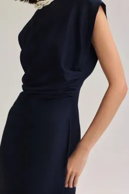 Scanlan Theodore Silk Jacquard Dress in Navy Size 8 for rent on The Volte - image 3