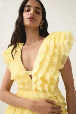 Aje Reflection Mini Dress Yellow Size 16 for rent on The Volte - image 2