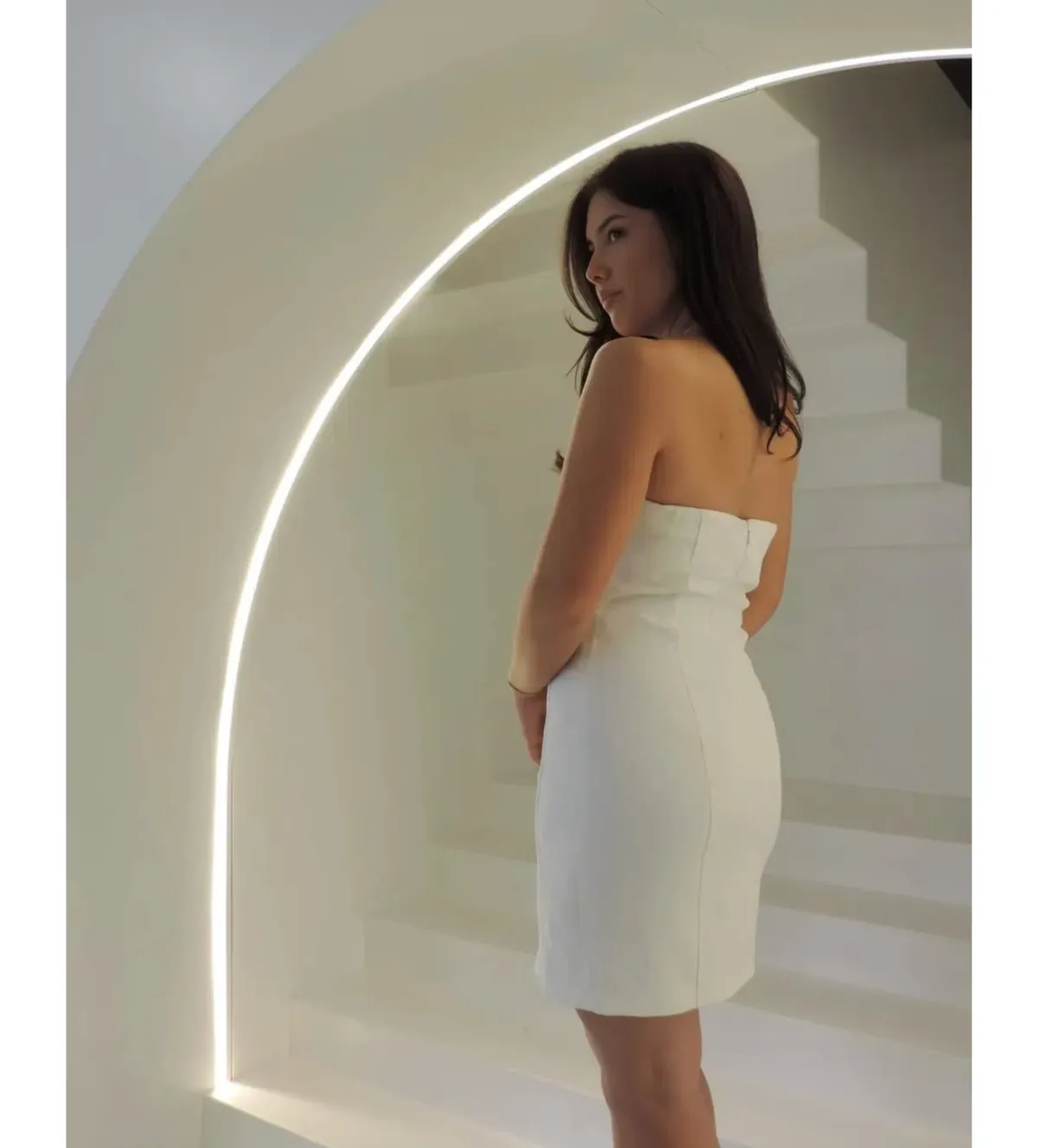 Kookai Strapless Mini Dress White Size 10 - Image 2