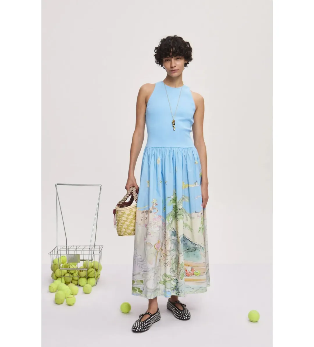 Alemais Anouk Tank Midi Dress Print Size AU 8 for rent on The Volte - main image