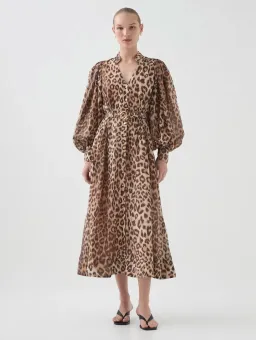 Aje Isabella Shirtdress Midi Leopard Print Size 12 for rent on The Volte - image 1