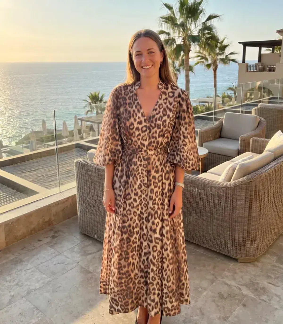 Aje Isabella Shirtdress Midi Leopard Print Size 12 for rent on The Volte - main image