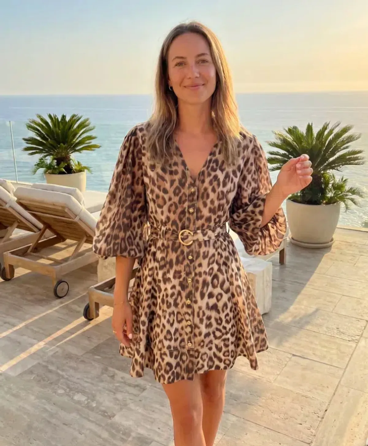 Aje Colette Mini Dress Leopard Size 10 - Image 1