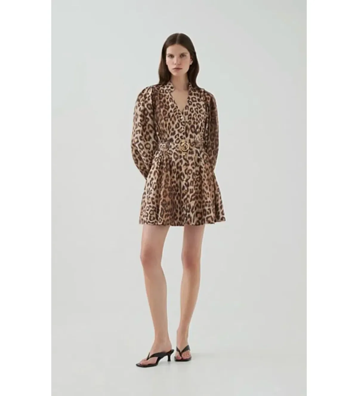 Aje Colette Mini Dress Leopard Size 10 - Image 1