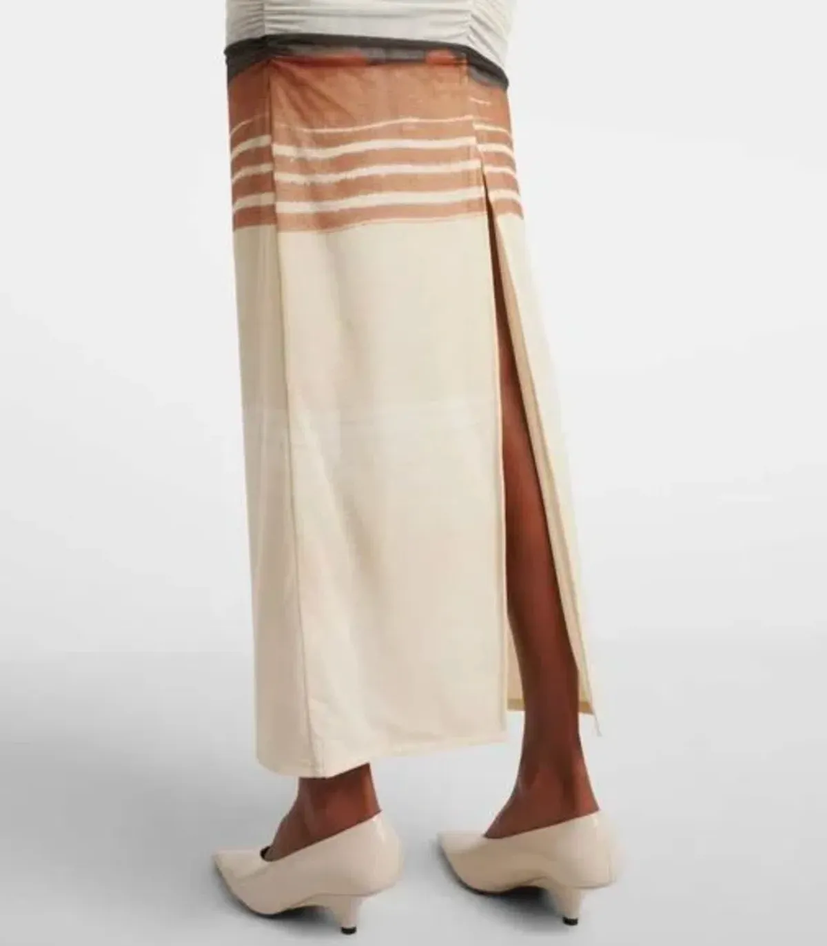 SIR The Label Breeze Striped Ruched Mesh Midi Dress Multi Size 1 / AU 8 - Image 4