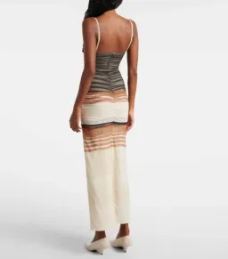 SIR The Label Breeze Striped Ruched Mesh Midi Dress Multi Size 1 / AU 8 for rent on The Volte - image 2