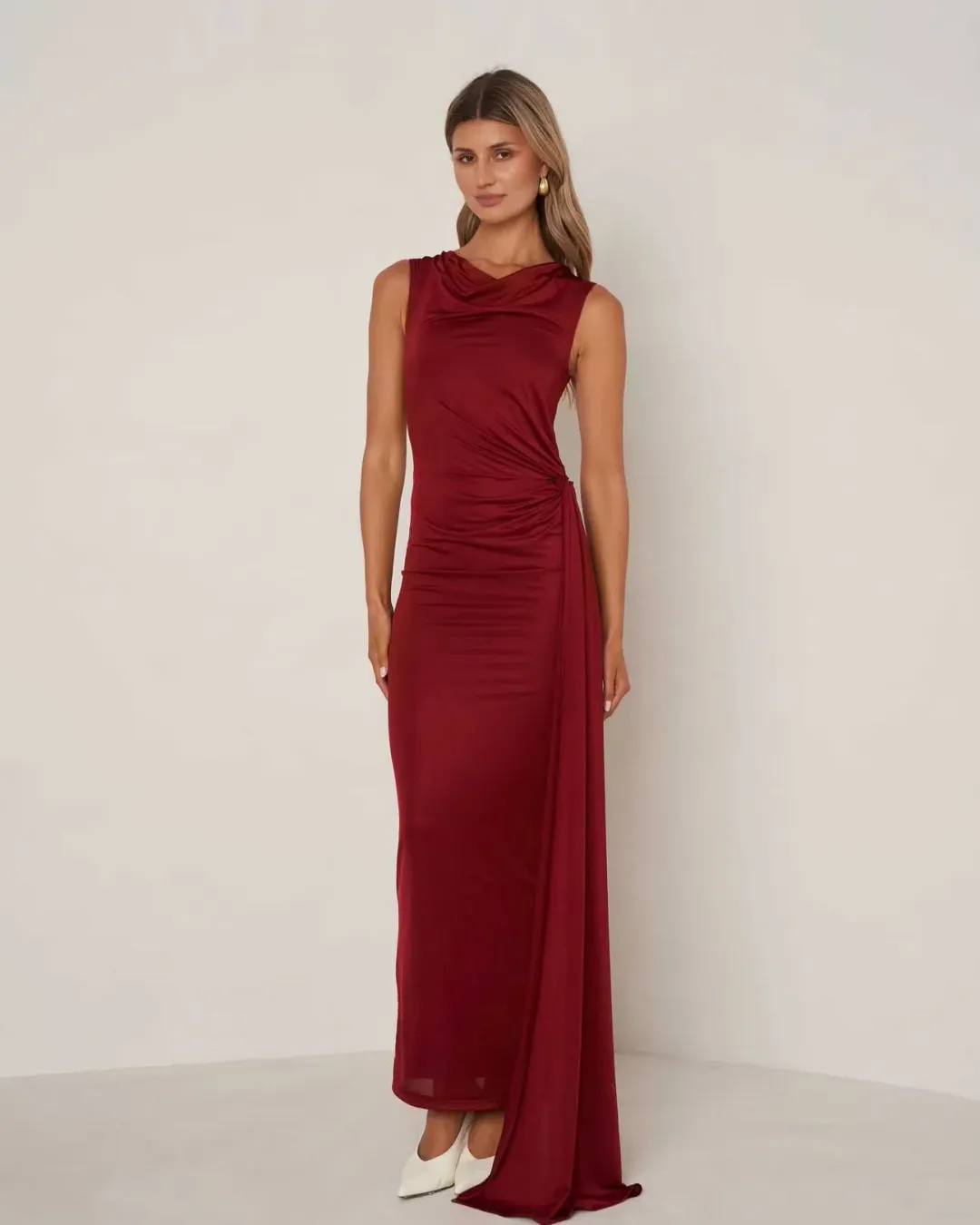 Elle zeitoune natalia wine dress Size AU 10 for rent on The Volte - main image