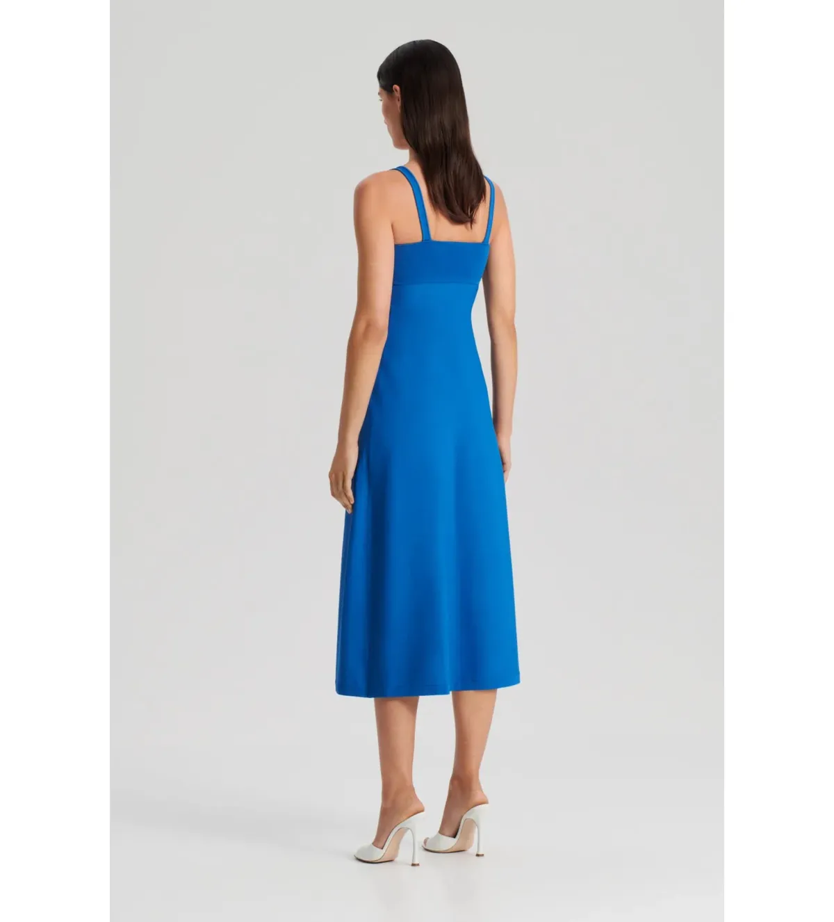 Scanlan Theodore Crepe Knit Square Neck Dress Azure size 10 - Image 3