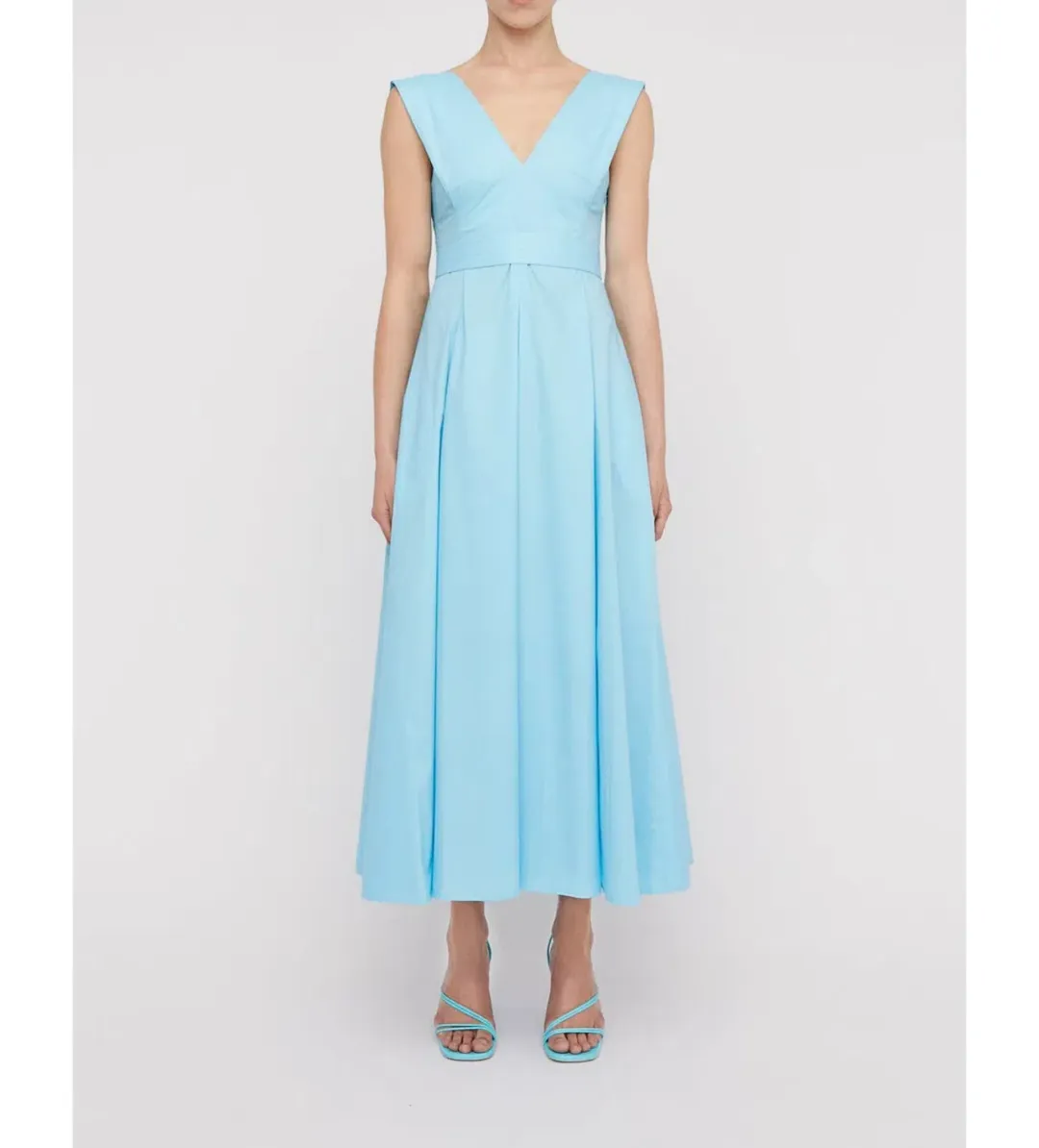 Scanlan Theodore Parachute Panelled Midi Dress in Sky Blue Size S / AU 8 for rent on The Volte - main image