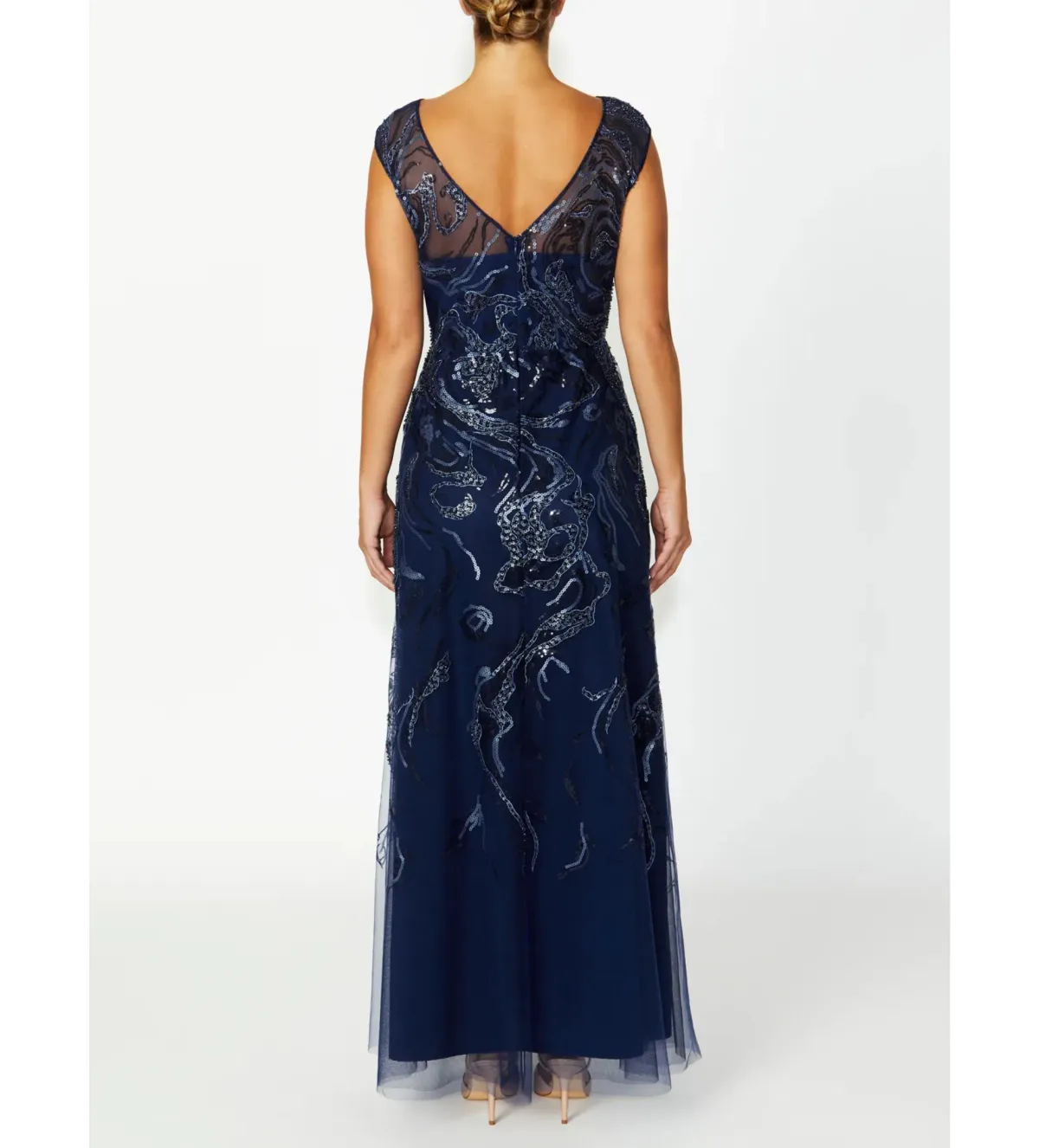 Anthea Crawford Catalina Navy Sequin Gown Size 12 - Image 3