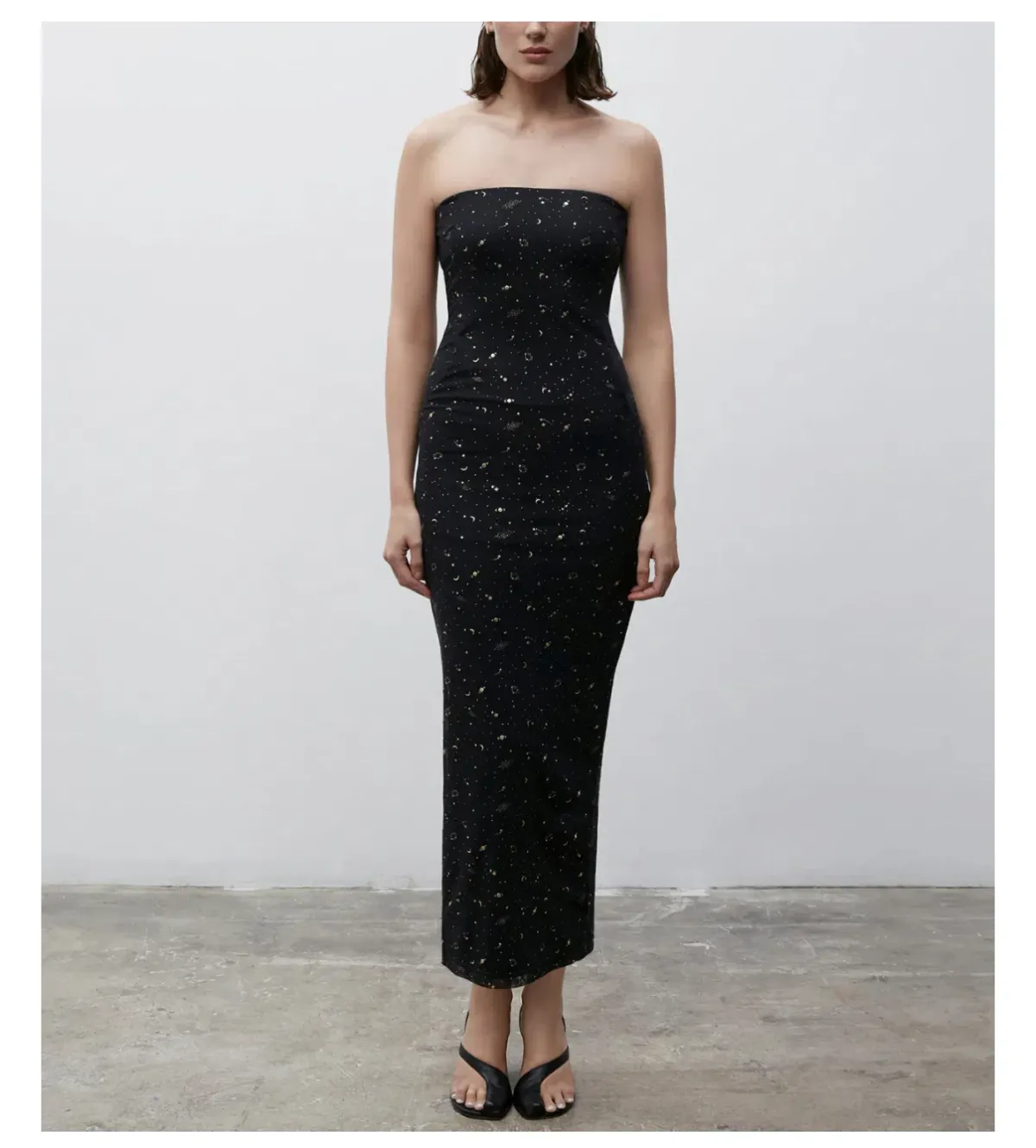 Paris Georgia Galaxy Maxi Dress Shrug Black Size AU 8 - Image 3