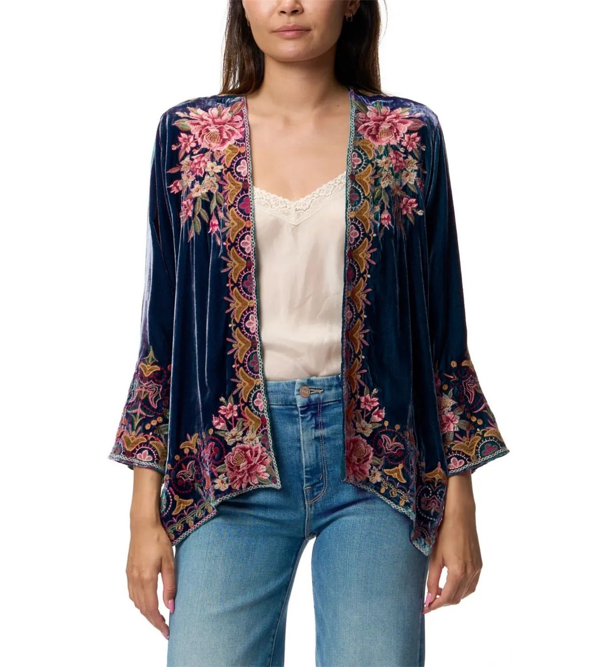 Johnny Was Joanna Velvet Bolero Size L/Au 12 - Image 3