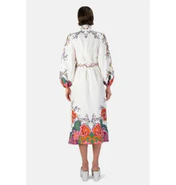 Zimmerman The Lovestruck Buttoned Midi Dress in Natural Paisley Floral Size 0 / AU 8 for rent on The Volte - image 2