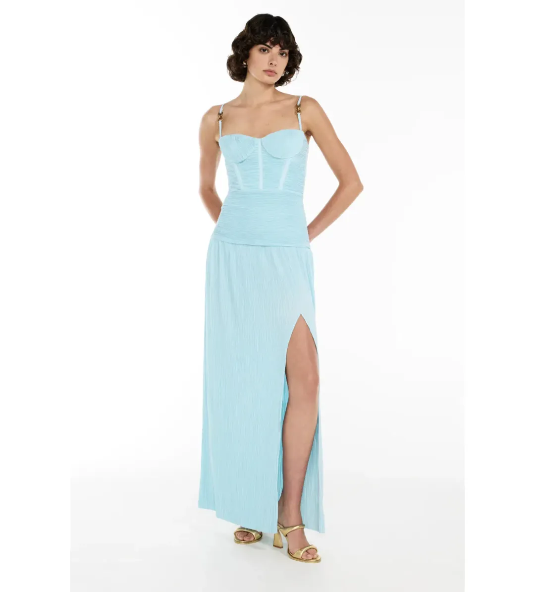 Manning Cartell Double Time Pleat Dress in Acqua spritz Size AU 6 for rent on The Volte - main image