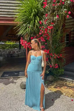 Manning Cartell Double Time Pleat Dress in Acqua spritz Size AU 6 for rent on The Volte - image 3