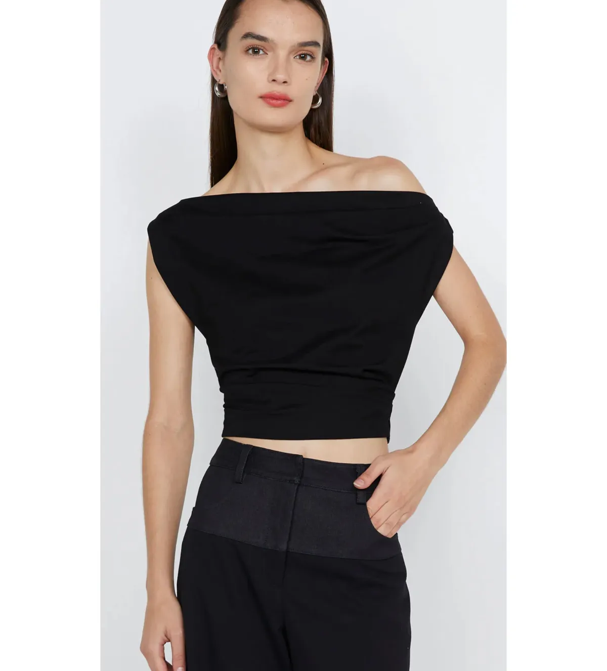 Bec & Bridge Soraya Boat Neck Top Black Size 8 - Image 2