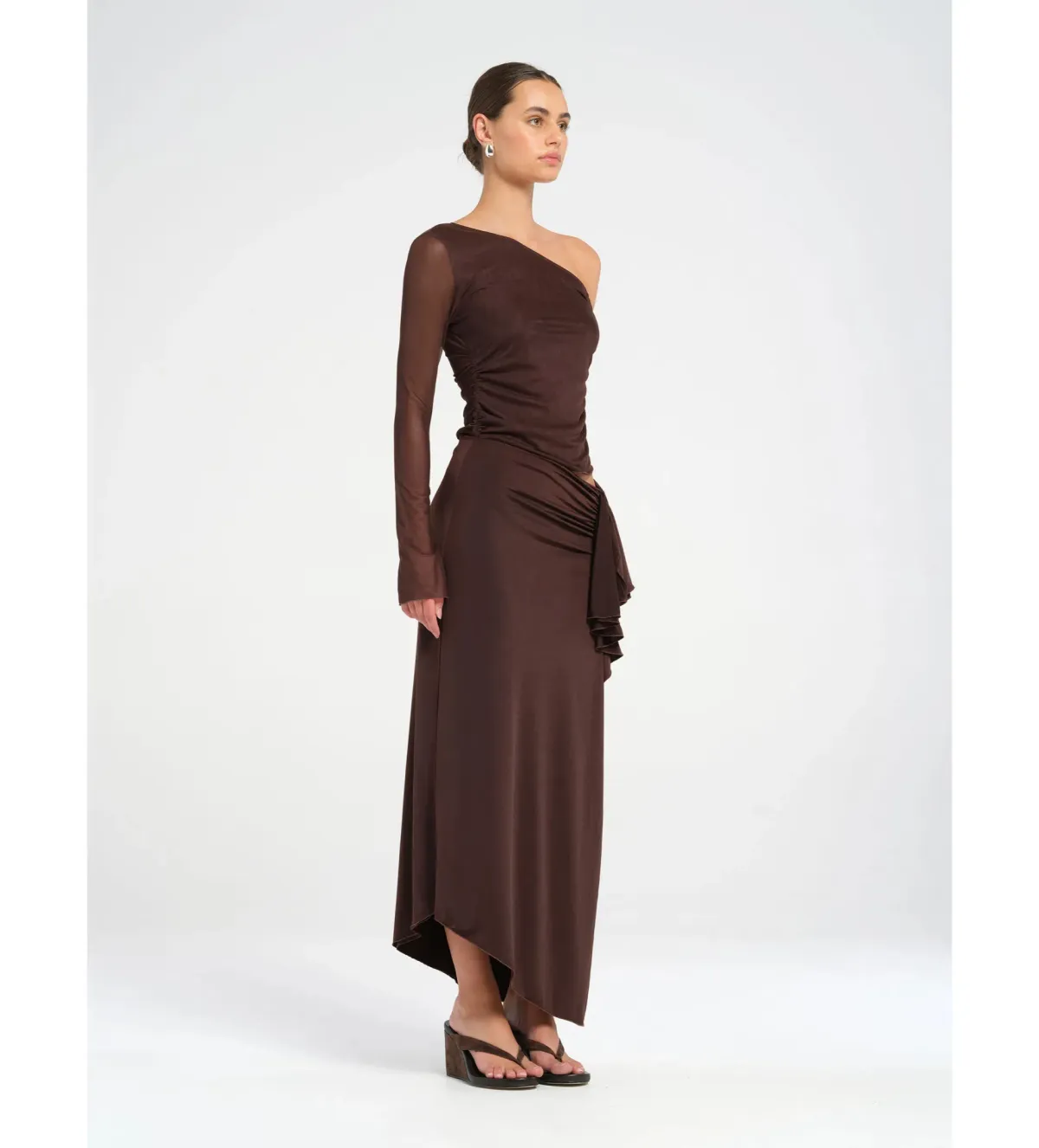 Benni Roman Maxi Dress Chocolate Size AU 8 - Image 2