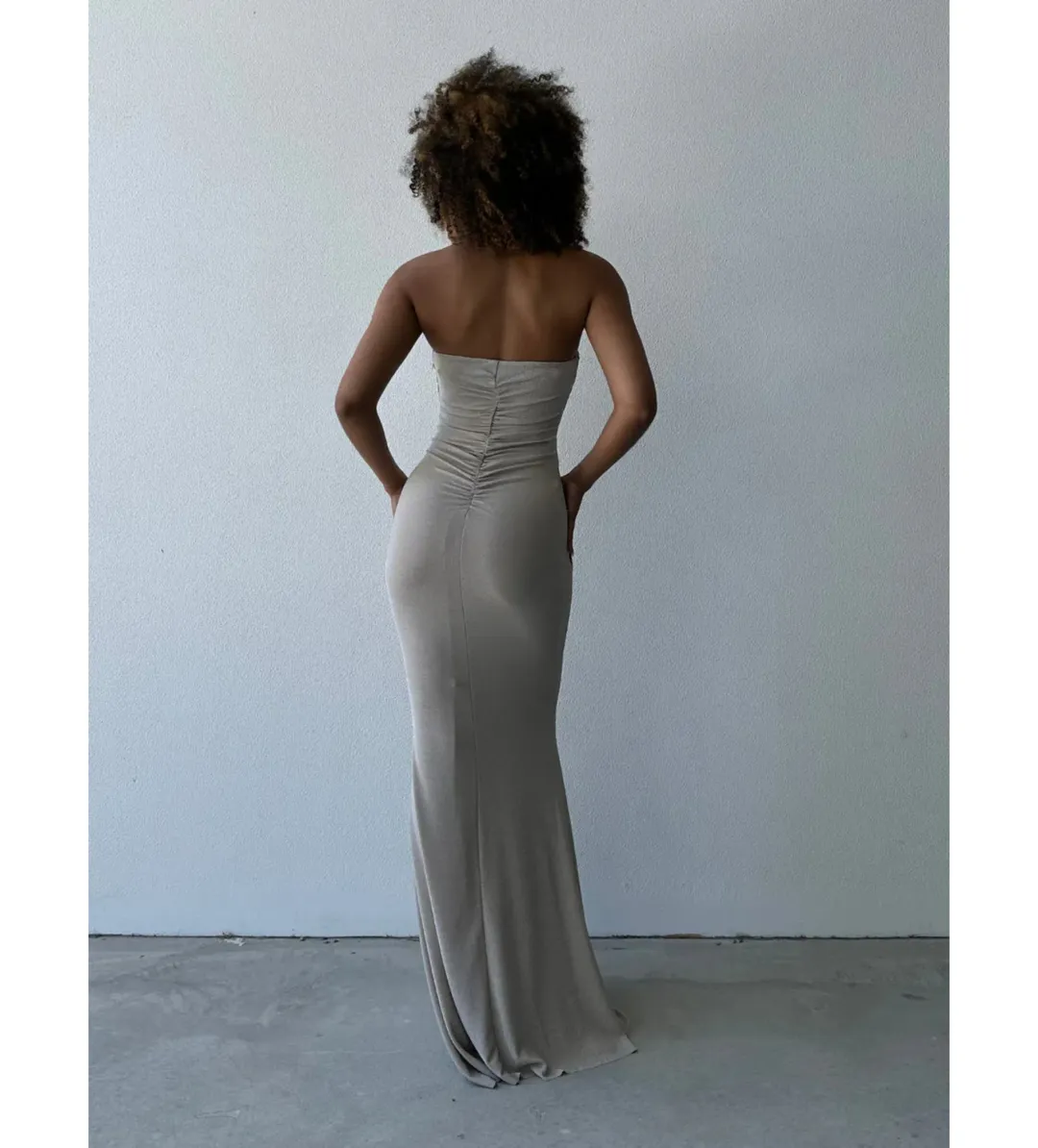 Lexi Tiffany Maxi Dress Champagne Size AU 6 for rent on The Volte - main image