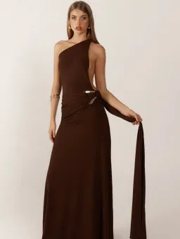 Ance Giria Gaia Gown Brown Maxi Size AU 10 for rent on The Volte - image 3