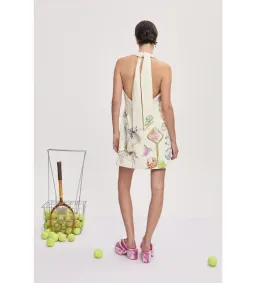 Alemais Court Mini Dress Cream Print Size AU 10 for rent on The Volte - image 3