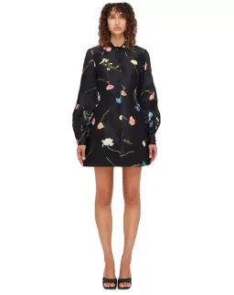 Leo Lin The Fields Linen Mini Dress Black Size 8 for rent on The Volte - image 1