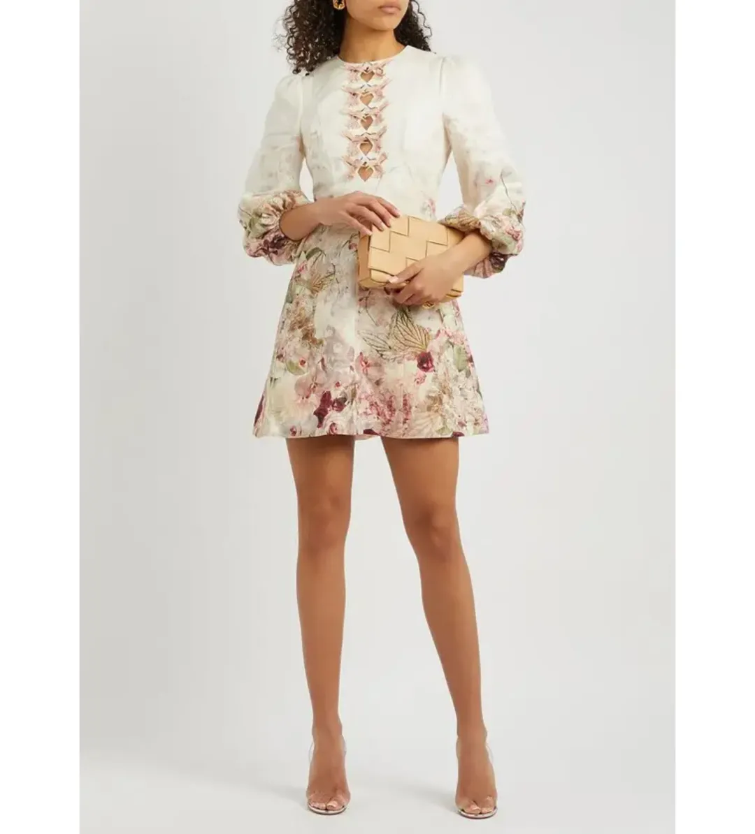 Zimmermann Dancer Hammingbird Linen Mini Dress Ivory Size 3/Au 14 for rent on The Volte - main image