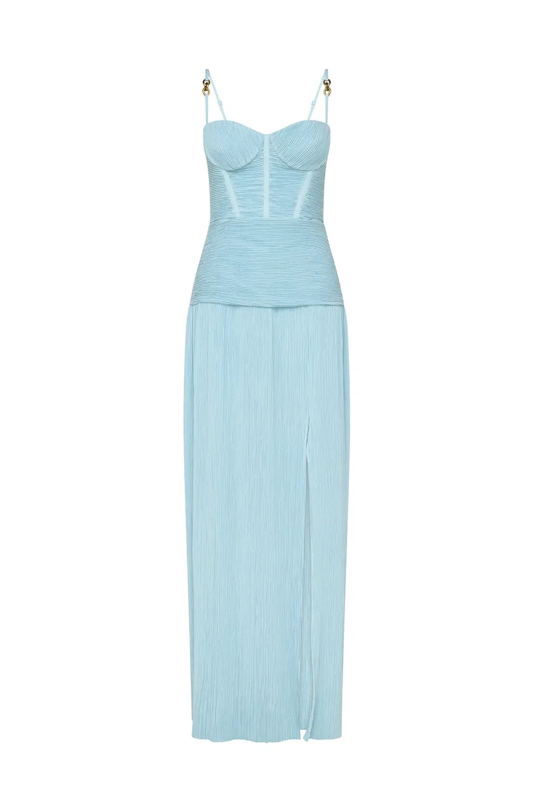 Manning Cartell Double Time Pleat Maxi Dress Aqua Spritz Blue Size 16 for rent on The Volte - main image