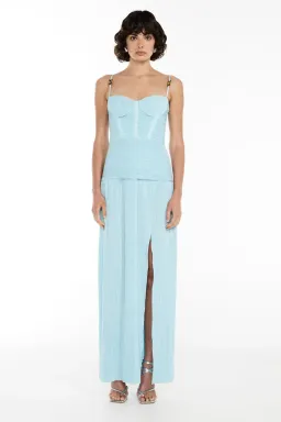 Manning Cartell Double Time Pleat Maxi Dress Aqua Spritz Blue Size 16 for rent on The Volte - image 2