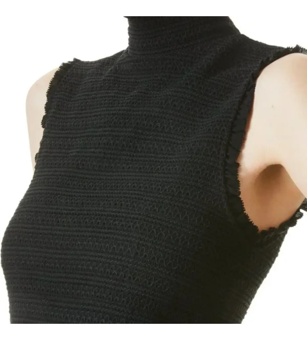 Alice & Olivia Barrett Shirred Crepe and Velvet Mini Dress Size AU 12 - Image 5