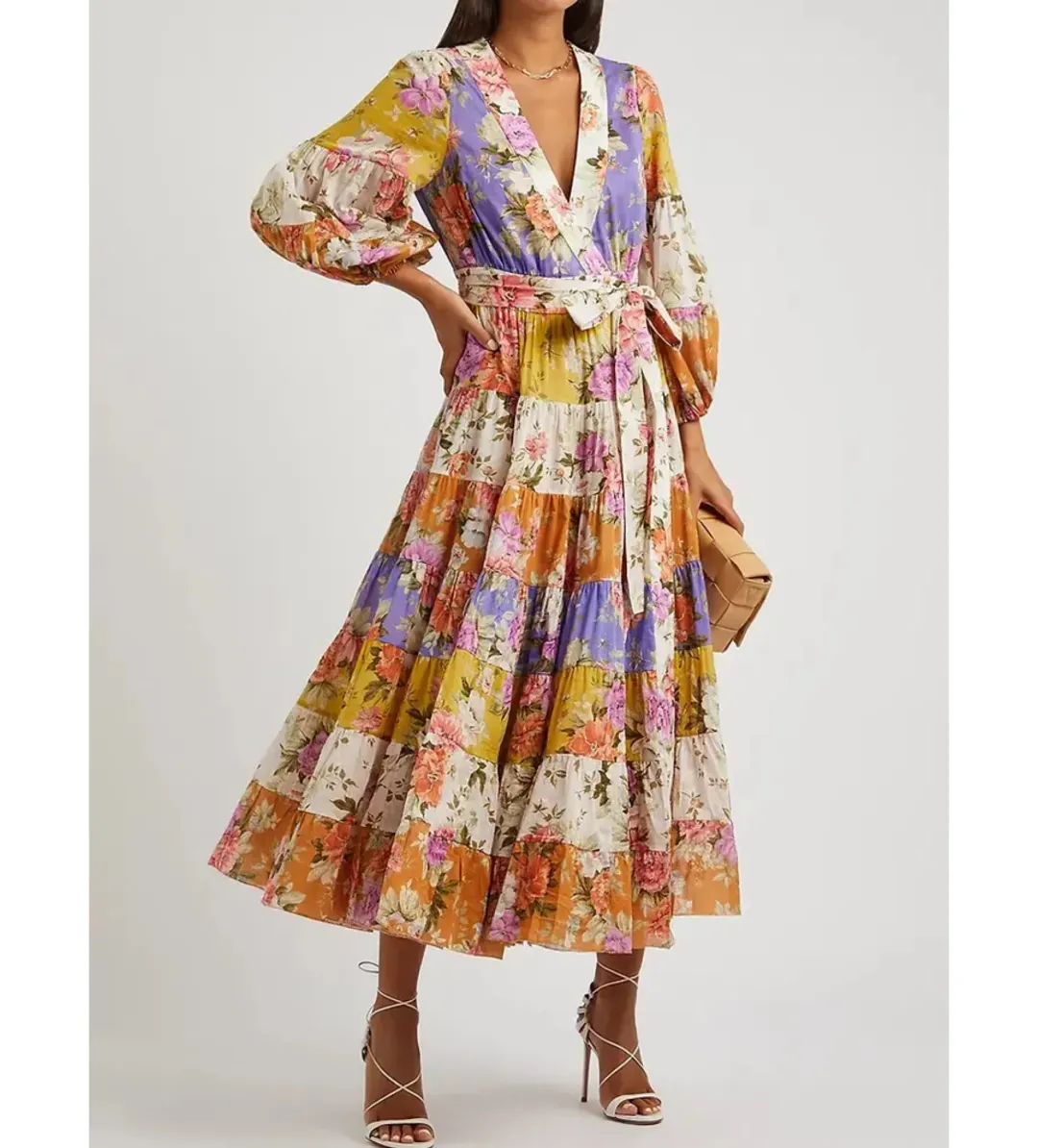 Zimmermann The Pattie Wrap Midi Dress in Spliced Size 3/Au 14 for rent on The Volte - main image