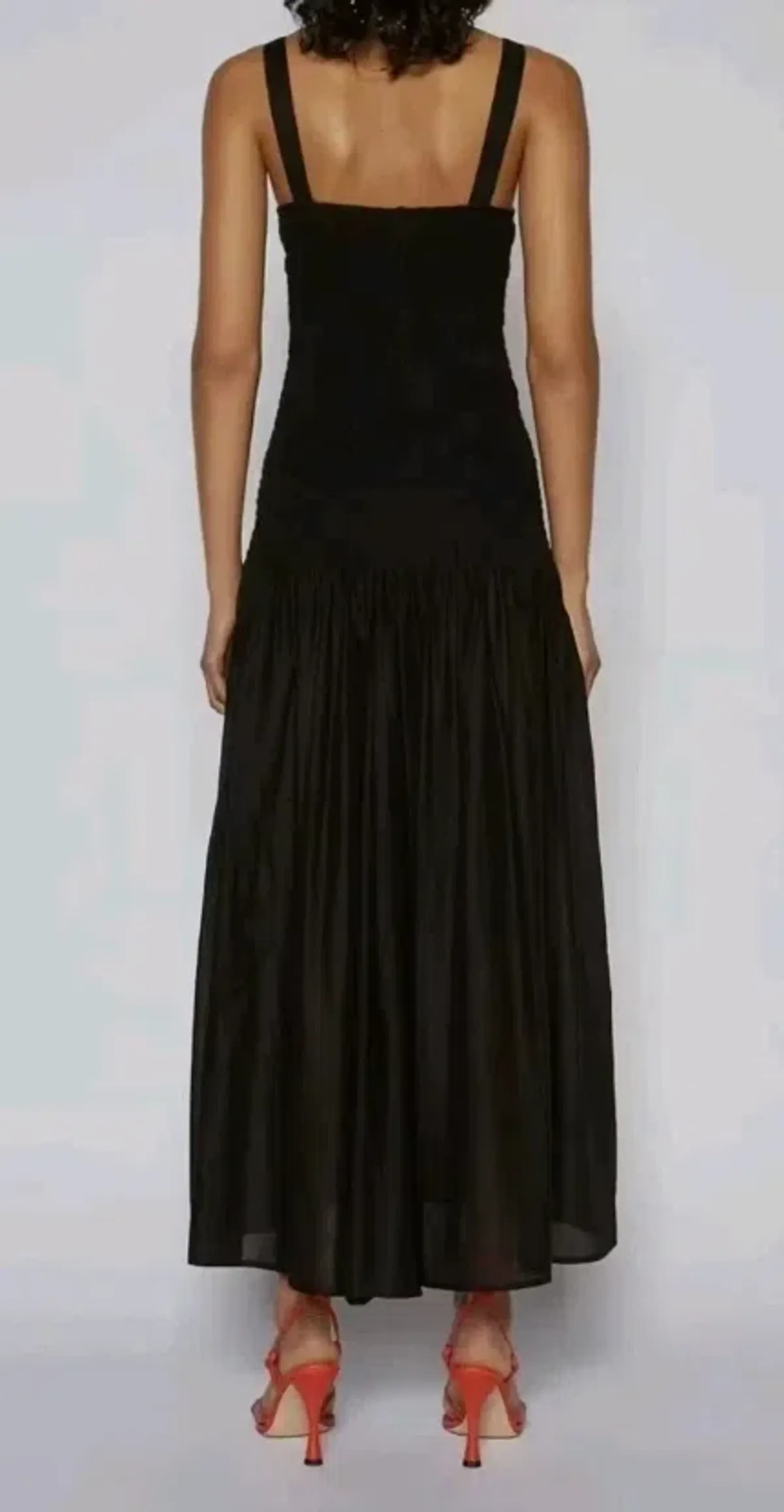 Scanlan Theodore Cotton Bralette Midi Dress Black Size 6 - Image 4