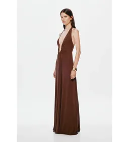 Misha The Jennifer Cupro Dress in Brown Size 8 for rent on The Volte - image 2