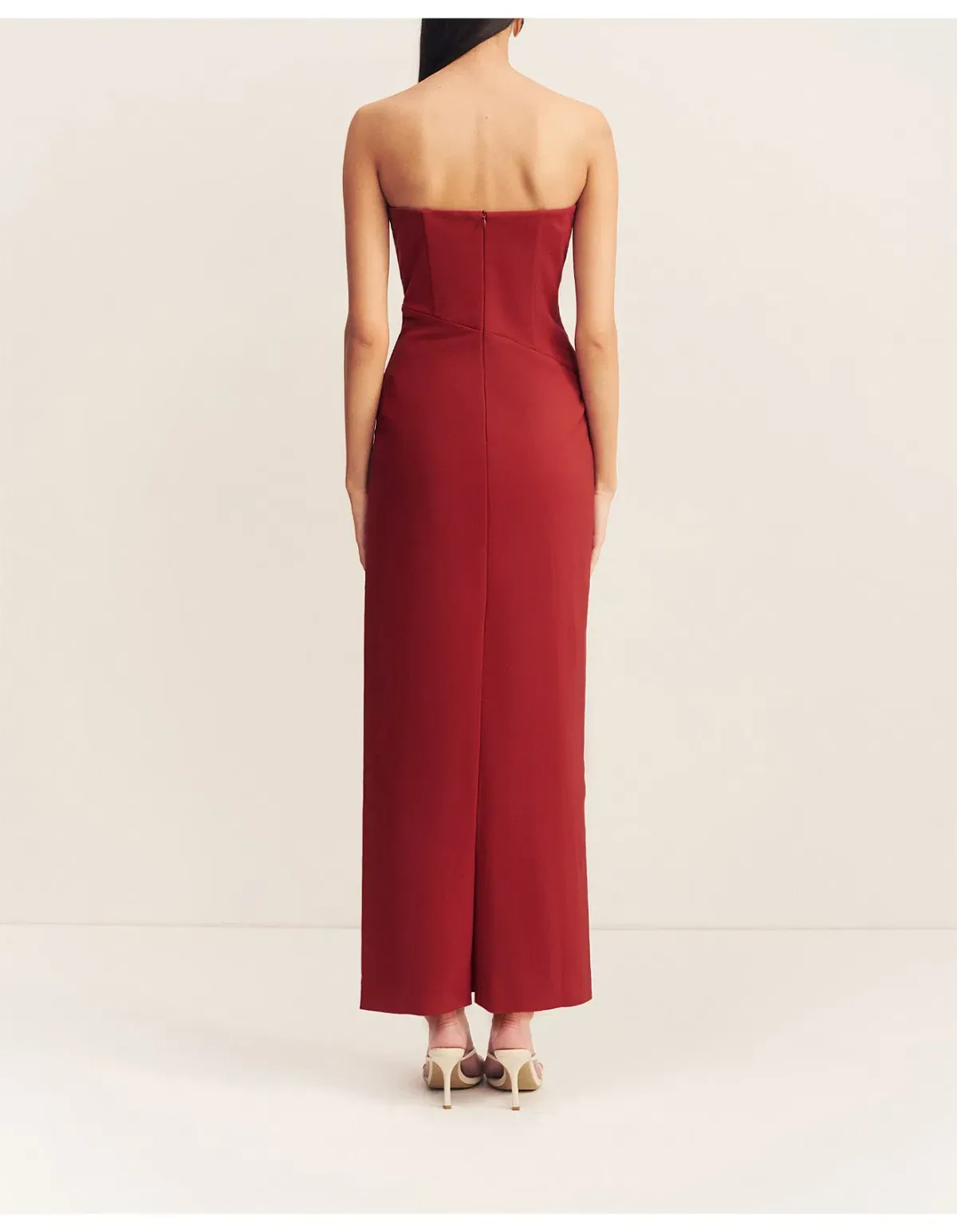 Shona Joy Lani Corset Maxi Dress Red Size AU 10 - Image 4