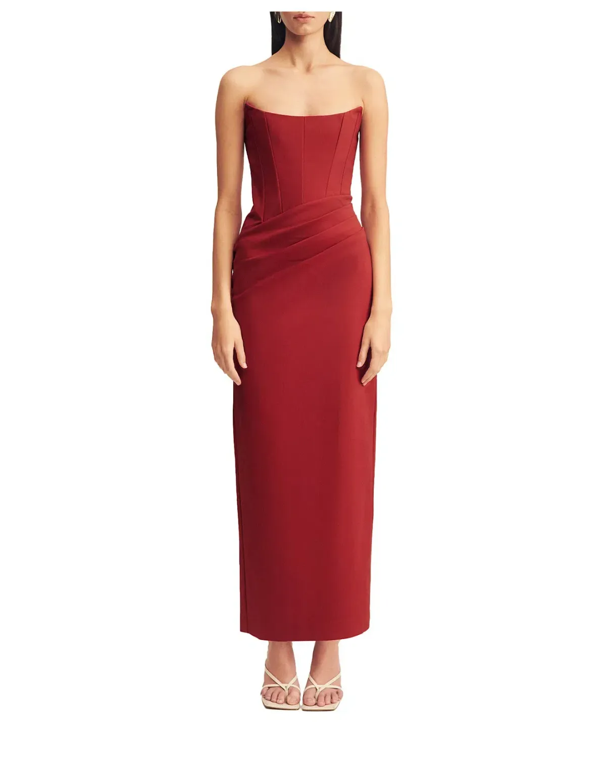 Shona Joy Lani Corset Maxi Dress Red Size AU 10 - Image 1