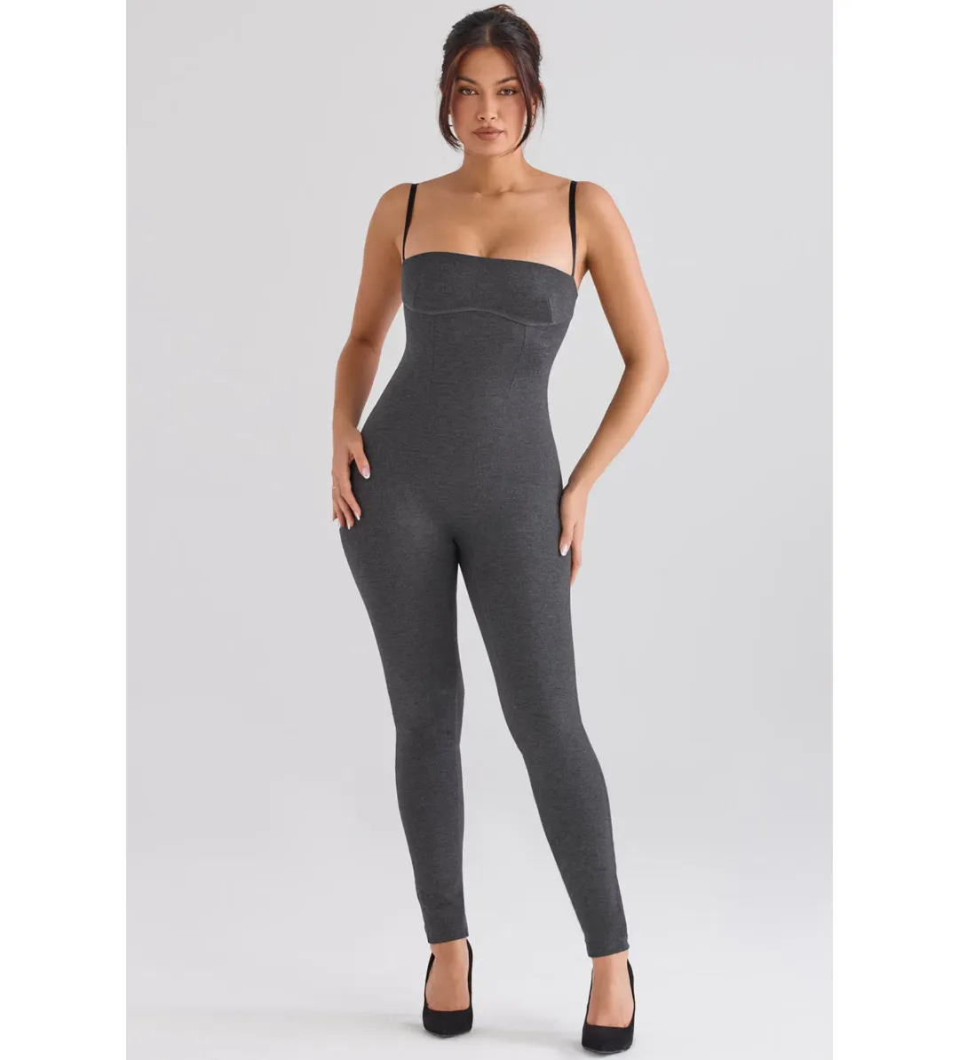 House of CB Luisa Loungewear Jumpsuit Charcoal Size Au 14 for rent on The Volte - main image
