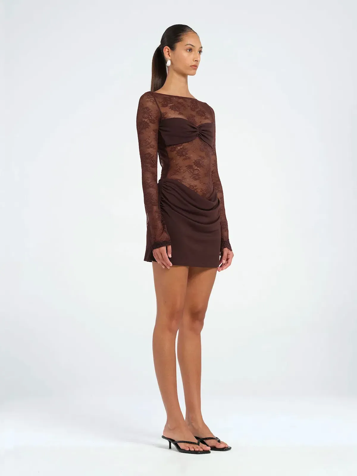 Benni Oskar Mini Dress in Brown Size 6 - Image 1