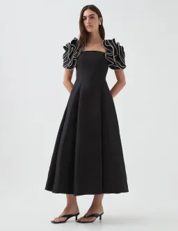 Aje Twyla Midi Dress Black Size 14 for rent on The Volte - image 1