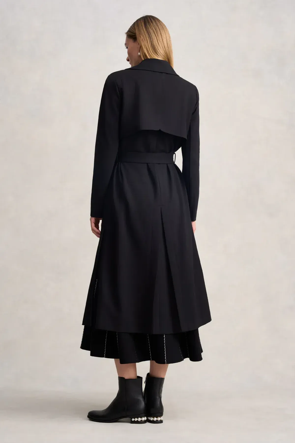 Blue Illusion Ponte Trench Coat in Black Size S / AU 10 - Image 2