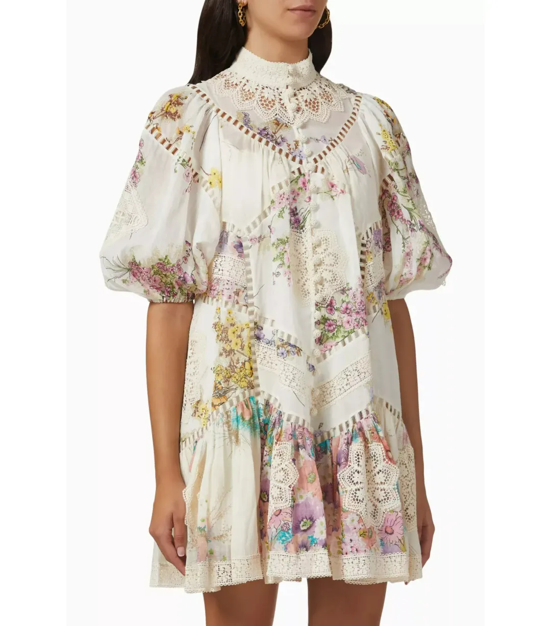 Zimmermann Jude Spliced Mini Dress in Ramie Size 2 / AU 12 for rent on The Volte - main image