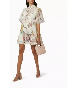 Zimmermann Jude Spliced Mini Dress in Ramie Size 2 / AU 12 for rent on The Volte - image 1
