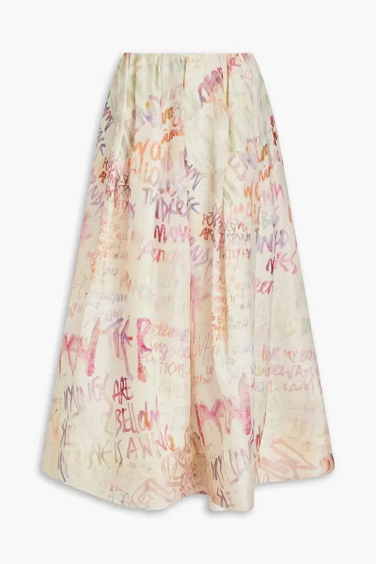 Zimmermann Dancer Gathered Maxi Skirt Ivory Graffiti Size 1 / AU 10 - Image 3