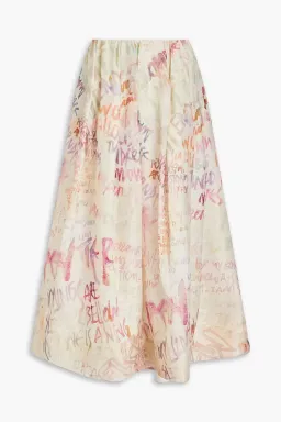 Zimmermann Dancer Gathered Maxi Skirt Ivory Graffiti Size 1 / AU 10 for rent on The Volte - image 3
