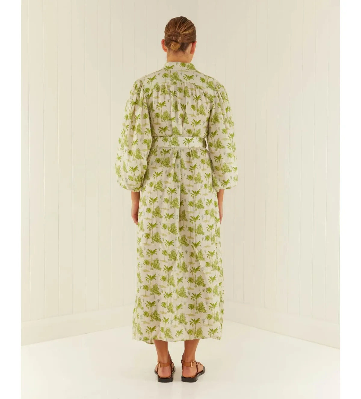 Palm Noosa Noddy Belted Shirt Dress in Green Palms Size 10 - Image 3