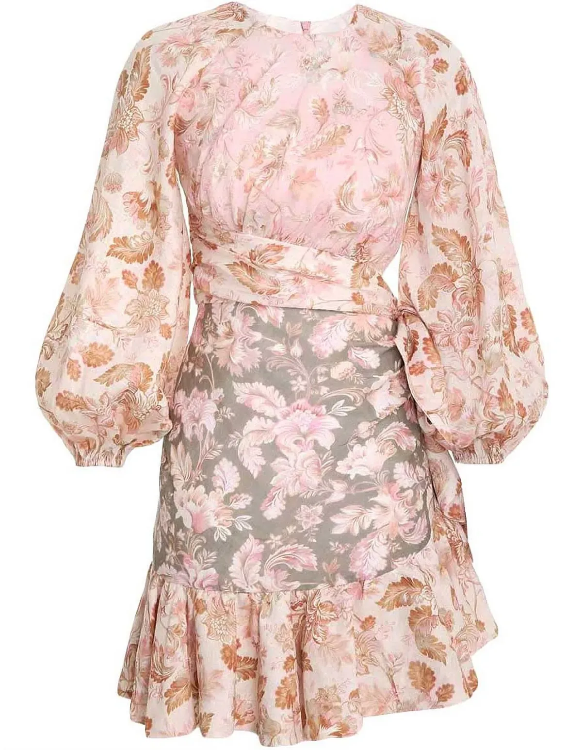 Zimmermann Lyre Wrap Billow Mini Dress Floral Size 0P / AU 6 - Image 5