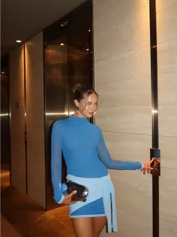 Benni Kingsley Mini Dress Blue Size 8 for rent on The Volte - image 3