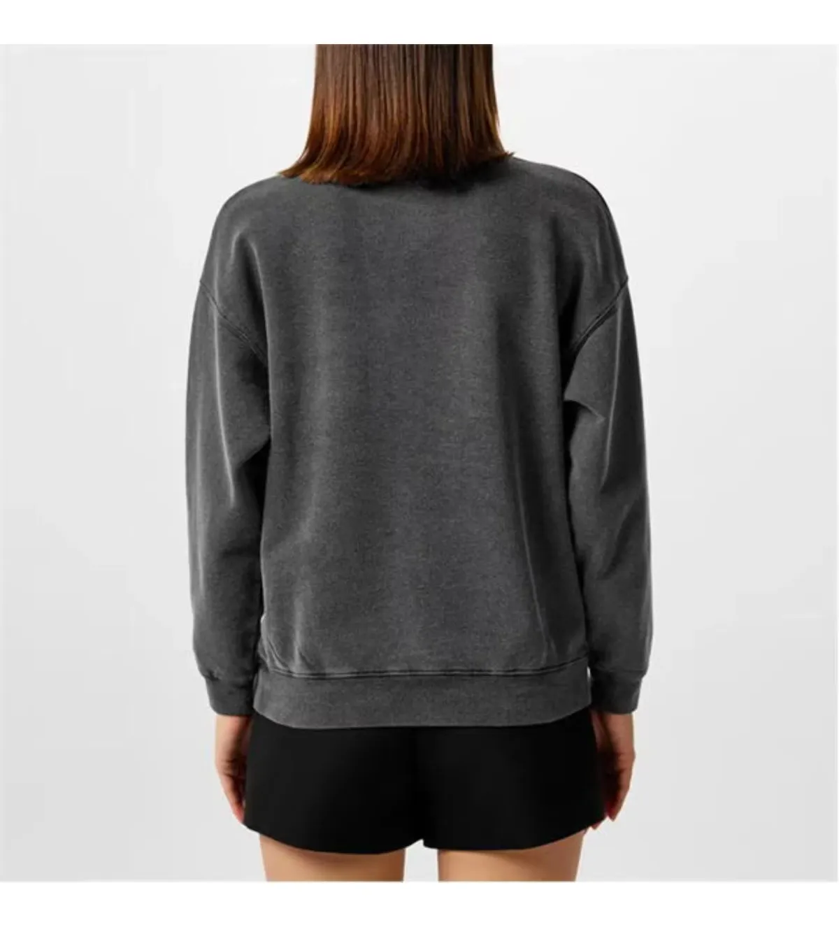 Anine Bing Spencer Sweatshirt Hearts Washed Black Size XS / AU 6 - Image 3