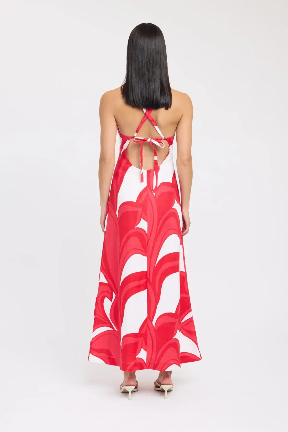 Kookai Zani Maxi Dress Red Print Size 8 - Image 3