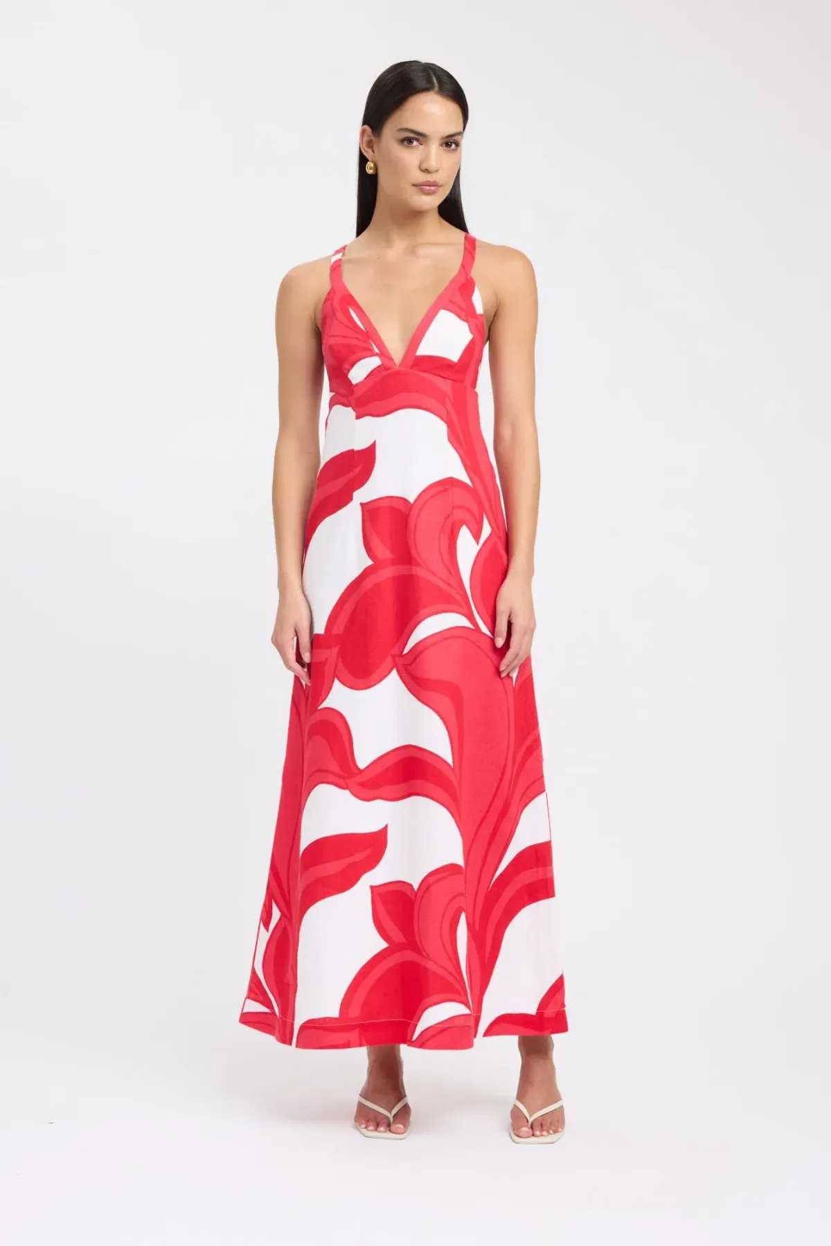 Kookai Zani Maxi Dress Red Print Size 8 - Image 1